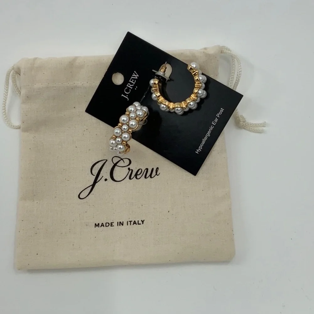 Jcrew multipearl hoop earrings new